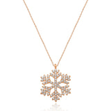925 Silver Snowflake Pendant Ladies Chain Necklace Gift for Women