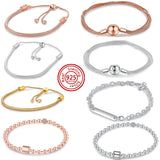 925 Silver Snake Chain Bracelet Pave Sparkling Women DIY Jewelry Gift
