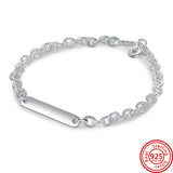 925 Silver Snake Chain Bracelet Pave Sparkling Women DIY Jewelry Gift