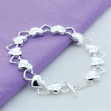 925 Sterling Silver Hollow Heart Bracelet for Woman Wedding Party Jewelry Gift