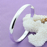 925 Sterling Silver Solid Smooth Bracelet Bangles For Women Men Charm