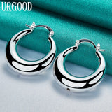 925 Silver U Circle Hoop Earrings Party Wedding Jewelry Gift