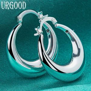 925 Silver U Circle Hoop Earrings Party Wedding Jewelry Gift