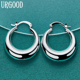 925 Silver U Circle Hoop Earrings Party Wedding Jewelry Gift