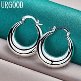925 Silver U Circle Hoop Earrings Party Wedding Jewelry Gift