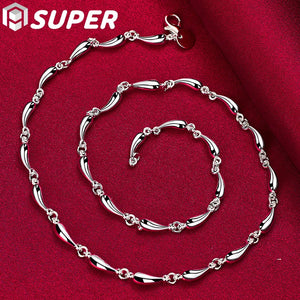 925 Silver Water Drop Chain Necklace Wedding Engagement Party Charm Jewelry