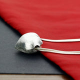 925 Silver Sweet Heart Pendant Snake Chain Necklace 18 Inch