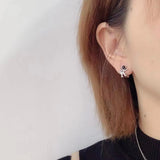 925 Silver Space Astronaut Rocket Stud Earrings Asymmetric Small Women Jewelry