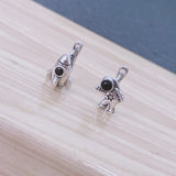 925 Silver Space Astronaut Rocket Stud Earrings Asymmetric Small Women Jewelry