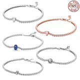 925 Silver Cardioid Tennis Bracelet Adjustable DIY Jewelry