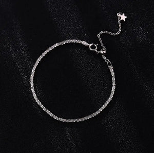 925 Silver Sparkling Chain Bracelet Women Ins Niche Bracelet