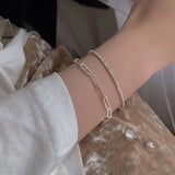925 Silver Sparkling Chain Bracelet Women Ins Niche Bracelet