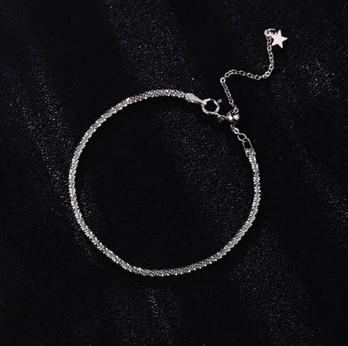 925 Silver Sparkling Chain Bracelet Women Ins Niche Bracelet