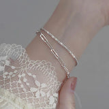 925 Silver Sparkling Chain Bracelet Women Ins Niche Bracelet