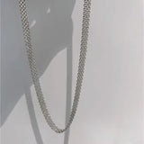 925 Silver Sparkling Chain Choker Necklace for Women