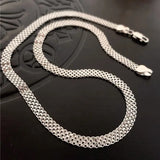925 Silver Sparkling Chain Choker Necklace for Women