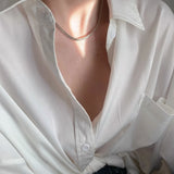 925 Silver Sparkling Chain Choker Necklace for Women