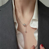 925 Silver Sparkling Ball Choker Necklace for Women