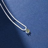 925 Silver Green Zircon Gypsophila Pendant Necklace for Women