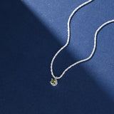 925 Silver Green Zircon Gypsophila Pendant Necklace for Women
