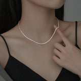 925 Silver Sparkling Clavicle Chain Necklace for Women
