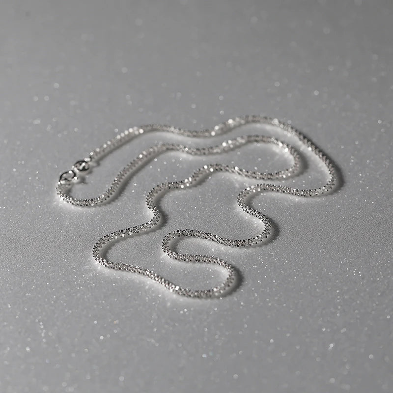 925 Silver Sparkling Clavicle Chain Necklace for Women