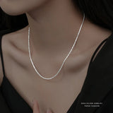 925 Silver Sparkling Clavicle Chain Necklace for Women