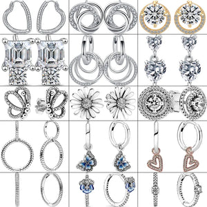 925 Silver Zircon Charms Earring Butterfly Heart Eternal Pav?