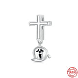 925 Silver Cross Safety Chain Charm Bead For Bracelet