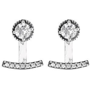 925 Silver Crown Daisy Flower Tiara Wishbone Earrings