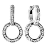925 Silver Crown Daisy Flower Tiara Wishbone Earrings