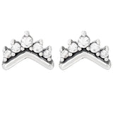 925 Silver Crown Daisy Flower Tiara Wishbone Earrings