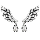 925 Silver Crown Daisy Flower Tiara Wishbone Earrings