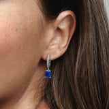 925 Silver Double Hoop Earrings Sparkling Women's Jewelry