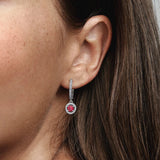 925 Silver Double Hoop Earrings Sparkling Women's Jewelry