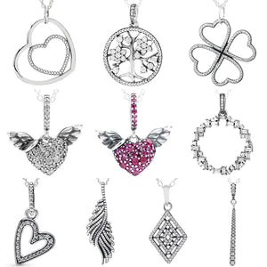 925 Silver Angel Wings Family Tree Necklace