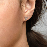 925 Silver Heart Knot Stud Earrings, Sparkling Freehand Design