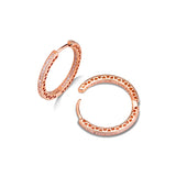 925 Silver Sparkling Hearts Hoop Earrings Brincos Women Jewelry