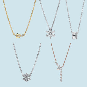 925 Silver Sparkling Cluster Drop Necklace for Women Birthday Year
