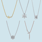 925 Silver Sparkling Cluster Drop Necklace for Women Birthday Year