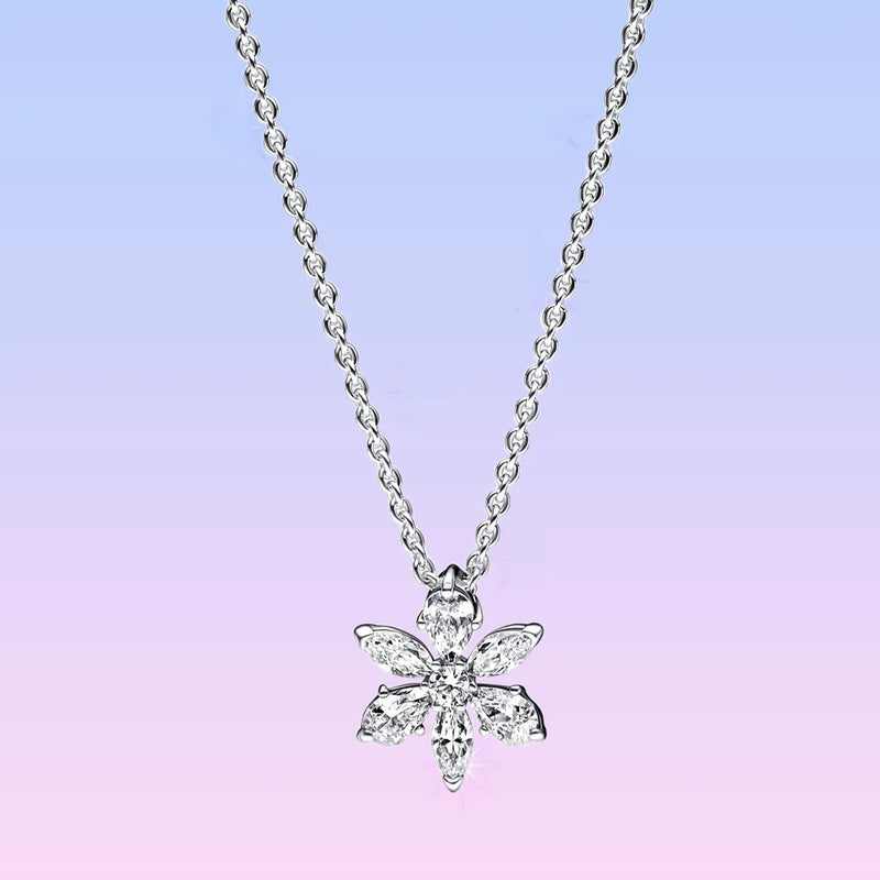 925 Sterling Silver Herbarium Cluster Necklace for Women