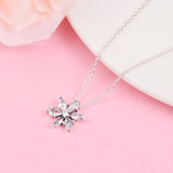 925 Silver Sparkling Herbarium Cluster Pendant Necklace Crystal Chain Women