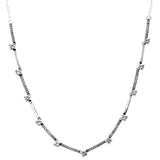 925 Silver Sparkling Leaves Forget-me-not Blooms Herbarium Cluster Drop Necklace