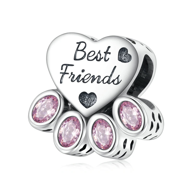 925 Silver Love Wings Charm Snowflake Heart Bead Bracelet Women Jewelry
