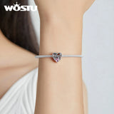 925 Silver Love Wings Charm Snowflake Heart Bead Bracelet Women Jewelry