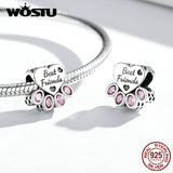 925 Silver Love Wings Charm Snowflake Heart Bead Bracelet Women Jewelry