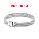 925 Silver Sparkling Mesh Braided Clover Bracelet DIY Women's Jewelry Gift