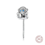 925 Silver Monkey Animal Beads for Bracelet DIY Jewelry Making