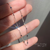 925 Silver Sparkling Necklace Disc Clavicle Chain Multifunctional Jewelry