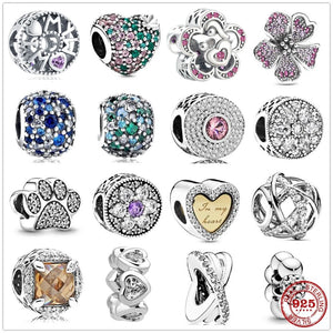 925 Silver Paw Print Ocean Mosaic Ball Charm DIY Beads